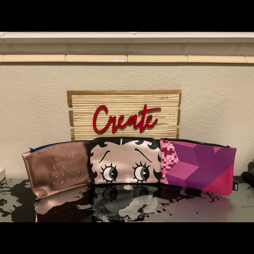 3 MAKE UP POUCHES (2 IPSY)